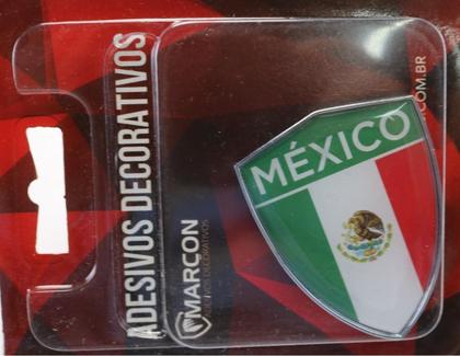 Imagem de Emblema Adesivo Alto Relevo 3D Escudo Mexico Cromado