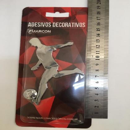 Imagem de Emblema Adesivo Alto Relevo 3d Futebol Masculino Cromado