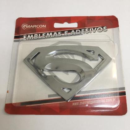 Imagem de Emblema Adesivo Alto Relevo 3D Superman Cromado Cromado