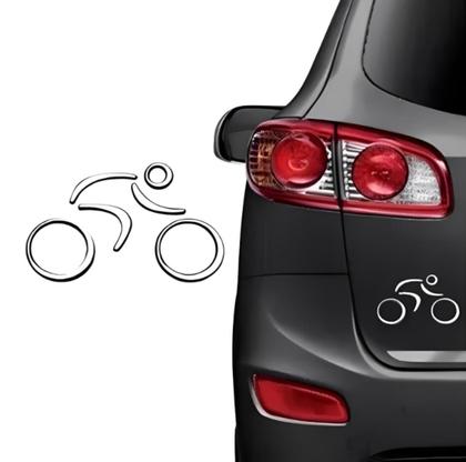 Imagem de Emblema Adesivo Ciclista Bike Decorativo Para Carro Veículo