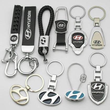 Imagem de Emblema De Chave De Carro Em Metal E Couro Para Hyundai Elantra, Kona, I10, I20, I30, Ix25, Ix35,