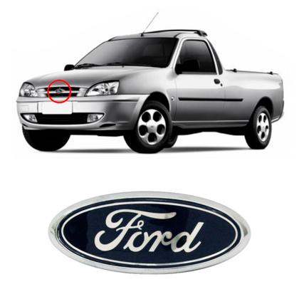 Imagem de Emblema FORD da Grade do Radiador Fiesta Street Courier 00 01 02 03 04 05 06 07 2008 2009 2010 Azul