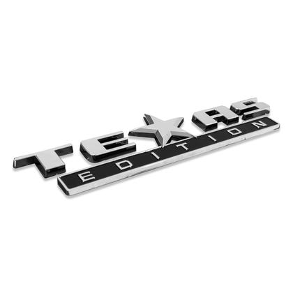 Imagem de Emblema LetreiroTexas Edition Cromado C/ Preto 7 cm x 25 cm