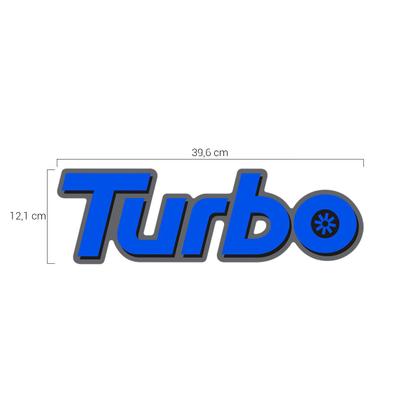 Imagem de Emblema Turbo D20 Adesivo Azul Tampa Traseira Mod Original