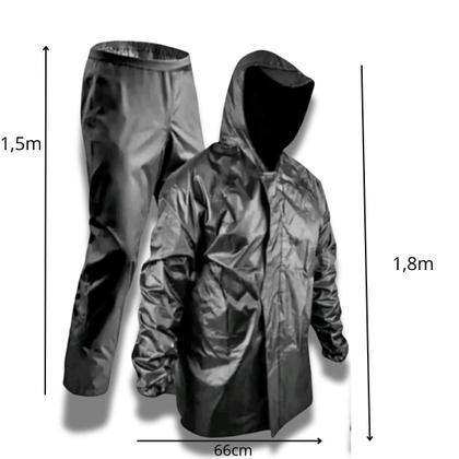 Imagem de Emborrachada Capa Chuva Moto Conjunto Impermeável Motoboy Refletivo Bolsa