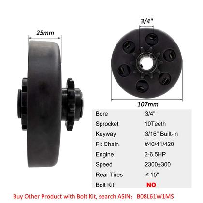 Imagem de Embreagem Minibike Go Kart de 10 dentes e 3/4 de furo para corrente 40 /41/420