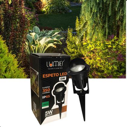 Imagem de Embutido de Solo Espeto Preto Jardim 5w Led Integrado Cob Verde IP65 Bivolt Para Área Externa