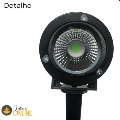 Imagem de Embutido de Solo Espeto Preto Jardim 5w Led Integrado Cob Verde IP65 Bivolt Para Área Externa