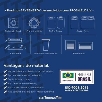 Imagem de Embutido Par20 Recuado Quadrado Preto Save Energy