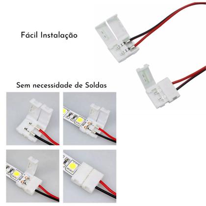 Imagem de Emenda Rápida Extensão para Fita Led 2 Vias 5050 3528 2vias Plug Fêmea Conector Sem Solda