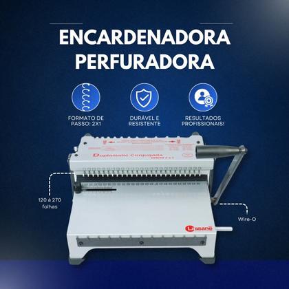 Imagem de Encadernadora de Wire-o Conjugada Duplamatic Passo 2x1