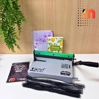 Imagem de Encadernadora Espiral Color Verde Manual A4 Marpax 10Fls