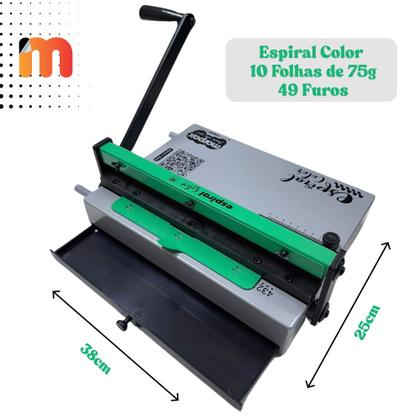 Imagem de Encadernadora Espiral Color Verde Manual A4 Marpax 10Fls