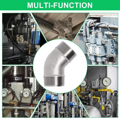 Imagem de Encaixe de tubulação SWZHAI Cotovelo de 45 graus 1-1/4 NPT macho x 1-1/4 NPT macho