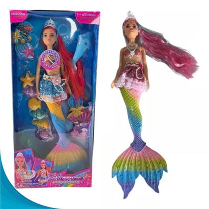 Imagem de Encantadora Boneca Sereia Que Brilha Para Sua Filha Ideal Para Presente Oficial