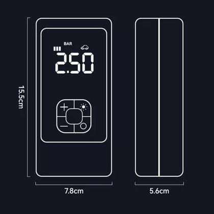 Imagem de Enchedor de pneu portatil facil uso preto 7,4v bivolto