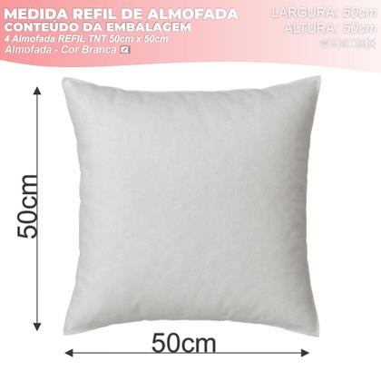 Imagem de Enchimento Almofada Refil 50X50 Fibra Siliconada Kit 4 und