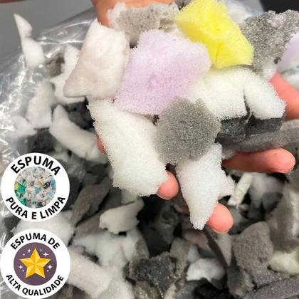 Imagem de Enchimento de Puff Almofada Colchão Sofá Flocos de Espuma 5 Quilos Antialérgica