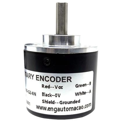 Imagem de Encoder Incremental 200 Pulsos Canal Ab Npn Coletor Aberto Eixo 6Mm 6 A 28Vdc (F2X)