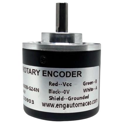Imagem de Encoder incremental 600 pulsos canal ab npn coletor aberto eixo 6mm 5 a 24vdc