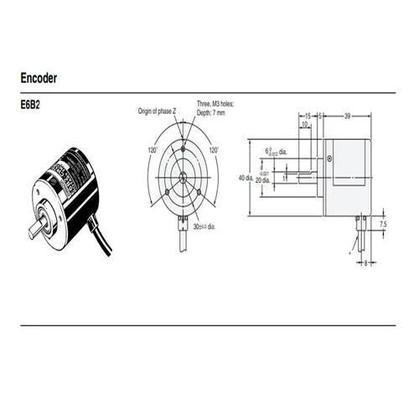 Imagem de Encoder Incremental E6B2-CWZ6C 10 P/R NPN 5-24V Eixo 6mm A/B/Z
