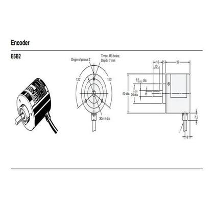 Imagem de Encoder Incremental Onrom 1200 P/R Pnp E6B2-Cwz5B 12-24V Eixo 6Mm A/B/Z (F22)