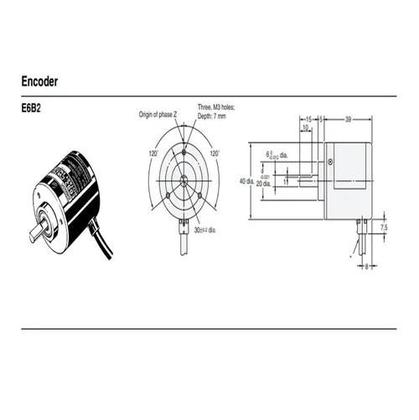 Imagem de Encoder incremental onrom 500 p/r pnp e6b2-cwz5b 12-24v eixo 6mm a/b/z (f23)