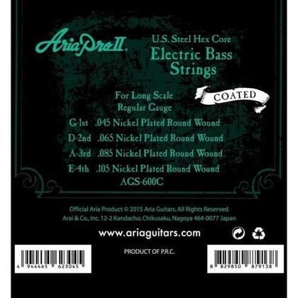 Imagem de Encordoamento Baixo 4 Cordas Coated .045 Ags600C Aria Pro Ii