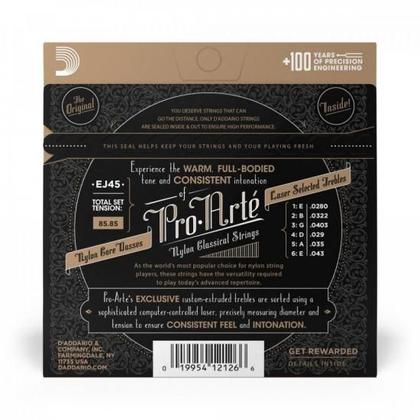 Imagem de Encordoamento D Addario EJ45 Nylon Médio .028