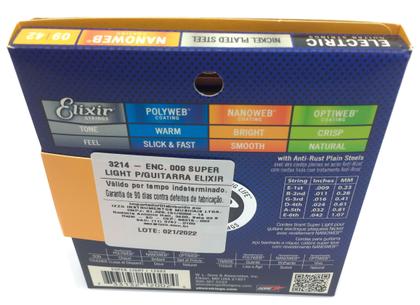 Imagem de Encordoamento Elixir 09 guitarra 12002 Nanoweb