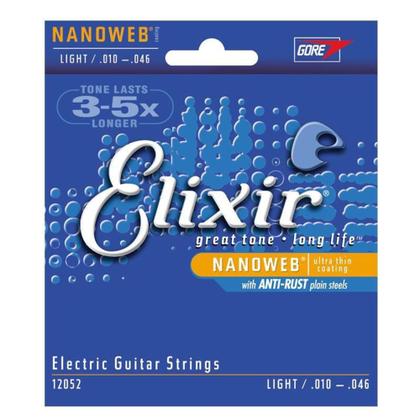 Imagem de Encordoamento Elixir Guitarra 010 Light Com Camada de Revestimento