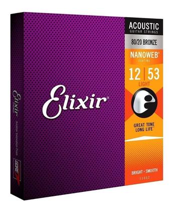 Imagem de Encordoamento elixir para violão aço 012 bronze 80/20