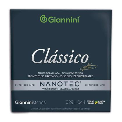 Imagem de Encordoamento Giannini Clássico Nanotec Violão Nylon .029 Extra Pesada GENWXPA PN