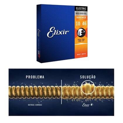 Imagem de Encordoamento Guitarra Elixir 010 Light Nanoweb 12052