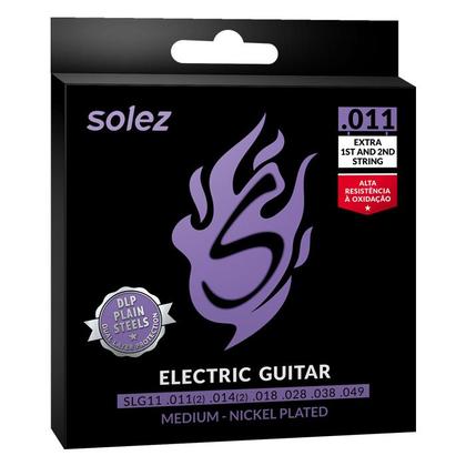 Imagem de Encordoamento Guitarra Solez 011 DLP 2 Cordas Extras Slg11