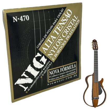 Imagem de Encordoamento Nylon com bolinha Violão Tensão Alta Nig N470 + corda extra D (ré)