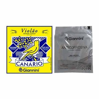 Imagem de Encordoamento para violão aço geswb com bolinhacanário GIANNINI
