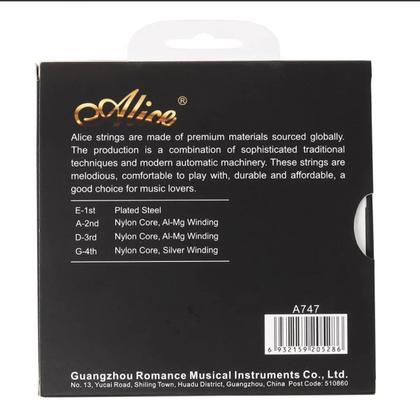 Imagem de Encordoamento Para Violino Alice A747 Profissional 4.4 Cordas Alice para Violino Produto com Selo