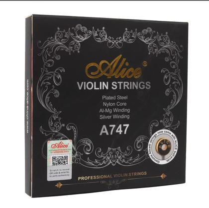 Imagem de Encordoamento Para Violino Alice A747 Profissional 4.4 Cordas Alice para Violino Produto com Selo