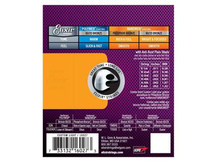 Imagem de Encordoamento Violão Elixir Phosphor  Nanoweb 011 052 16027