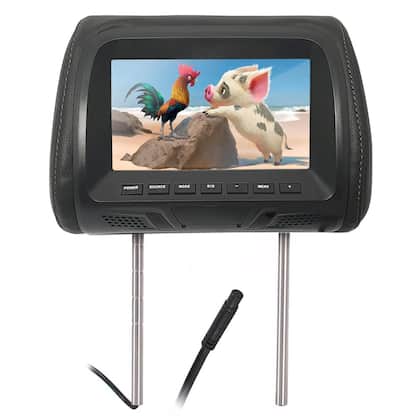 Imagem de Encosto Com Tela Lcd Unidade Grafite Cinza Escuro FIat 500 7 Polegadas Dependente Replicação Visor Monitor