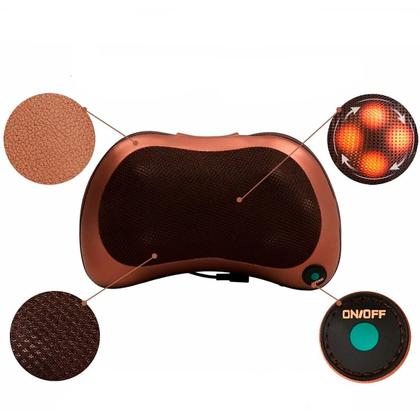Imagem de Encosto Massageador Ortopédico Bivolt Perfeito para Relaxamento de Lombar e Costas