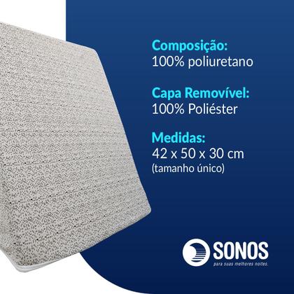 Imagem de Encosto Travesseiro Anatômico Sonos Suave Descanso Com Capa