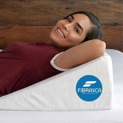 Imagem de Encosto Triangular Fibrasca Anatômico Ortopédico PósCirúrgico Coluna Varizes Pernas Amamentação Conforto Absoluto