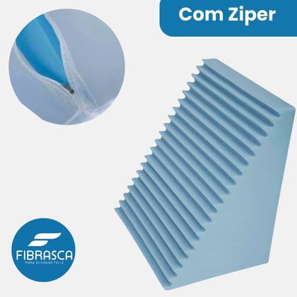 Imagem de Encosto Triangular Fibrasca Anatômico Ortopédico PósCirúrgico Coluna Varizes Pernas Amamentação Conforto Absoluto