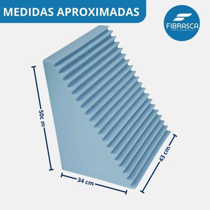 Imagem de Encosto Triangular Fibrasca Anatômico Ortopédico PósCirúrgico Coluna Varizes Pernas Amamentação Conforto Absoluto