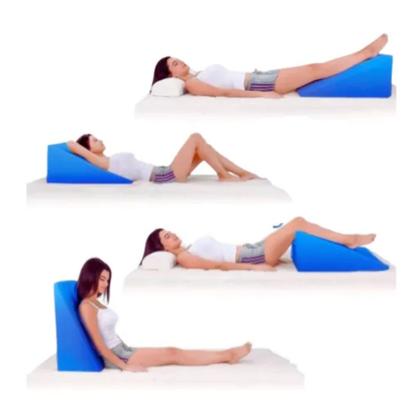 Imagem de Encosto Triangular Terapêutico Travesseiro Para Encostar - Multiuso - Roxo e Amarelo