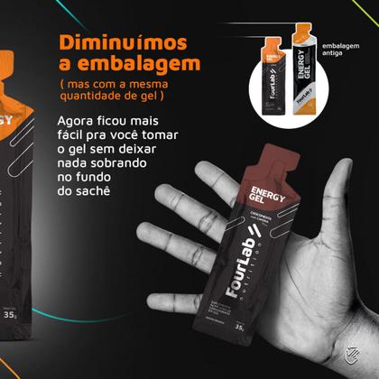 Imagem de Energy Gel FourLab 35g (Sache) Laranja - 1display-10un Carbogel energel gel de carboidrato