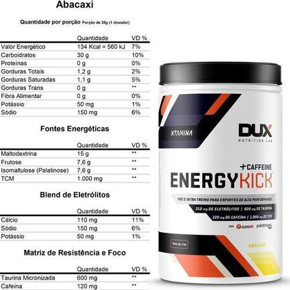 Imagem de ENERGY KICK CAFFEINE 1KG LARANJA - DUX NUTRITION - Suplemento Energético