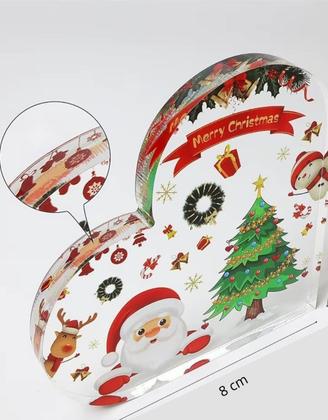 Imagem de Enfeite Adorno de Natal Acrílico Papai Noel e Boneco de Neve